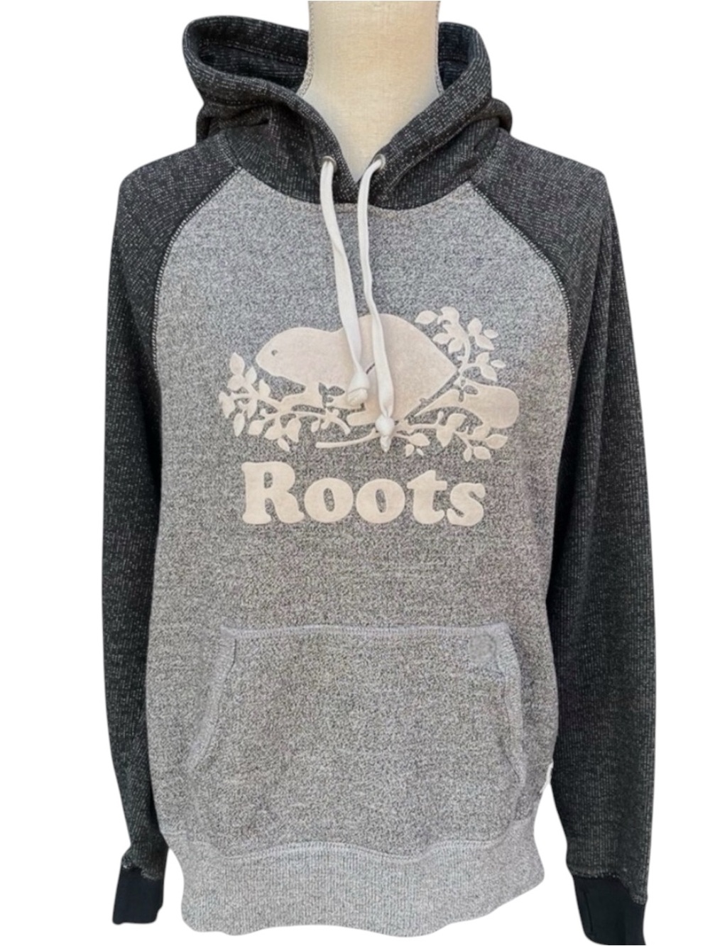 Roots Salt & Pepper Two Tone Grey Classic Hoodie (L)
